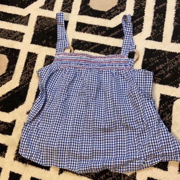 Altar’d state blue and white gingham picnic blouse - Picture 3 of 9